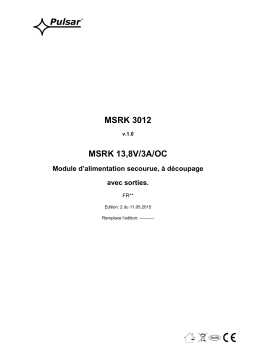 Pulsar MSRK3012 - v1.0 Manuel utilisateur