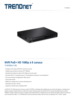 Trendnet RB-TV-NVR208 8-Channel 1080p HD PoE+ NVR Fiche technique