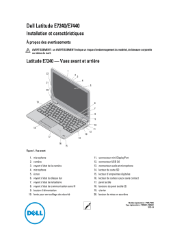 Dell Latitude E7440 laptop Guide de démarrage rapide