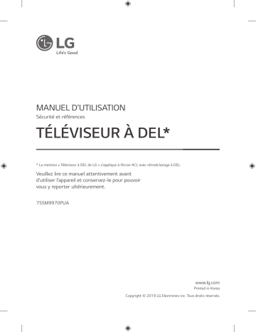 LG 75SM9970PUA Manuel du propriétaire | Fixfr