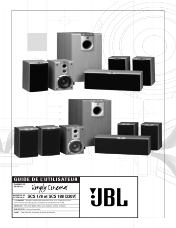 Manuel du propriétaire | JBL SCS 188 (220-240V) Manuel utilisateur | Fixfr