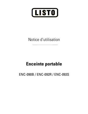 Manuel du propriétaire | Listo ENC-093S Manuel utilisateur | Fixfr