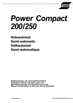 ESAB POWER COMPACT 200 Manuel utilisateur