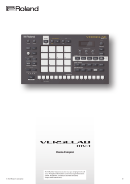 Roland VERSELAB MV-1 Şarkı Prodüksiyon Stüdyosu Manuel du propriétaire