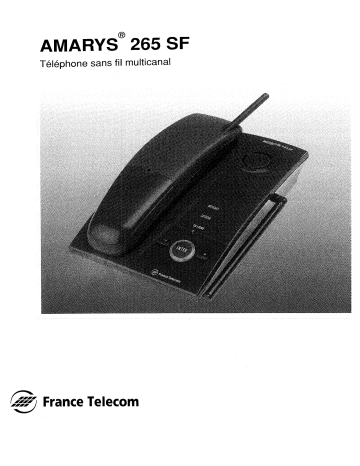 Manuel du propriétaire | FRANCE TELECOM AMARYS 265 SF Manuel utilisateur | Fixfr