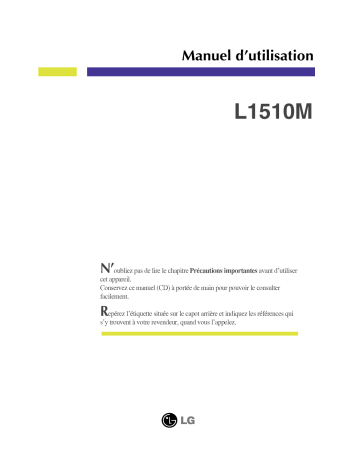 Manuel du propriétaire | LG L1510BF Manuel utilisateur | Fixfr