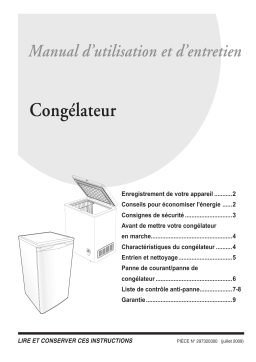 Frigidaire FFFC07M2KW Manuel utilisateur