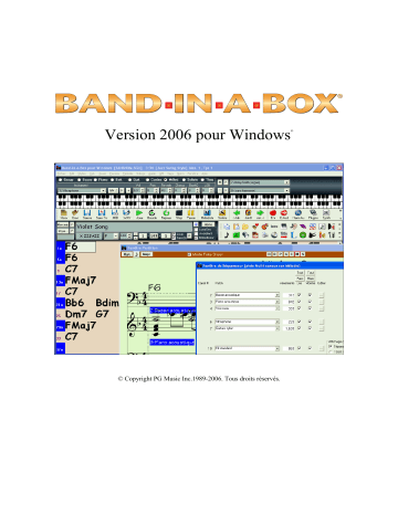 Mode d'emploi | BAND IN A BOX 2006 Windows Manuel utilisateur | Fixfr