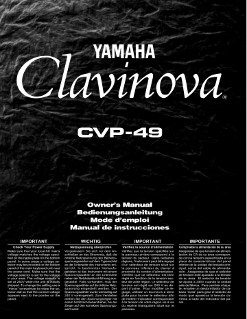 Manuel du propriétaire | Yamaha CVP-49 Manuel utilisateur | Fixfr