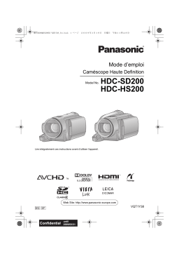 Panasonic HDC SD200 Mode d'emploi