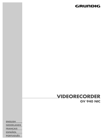 Manuel du propriétaire | Grundig GV 940 NIC Manuel utilisateur | Fixfr