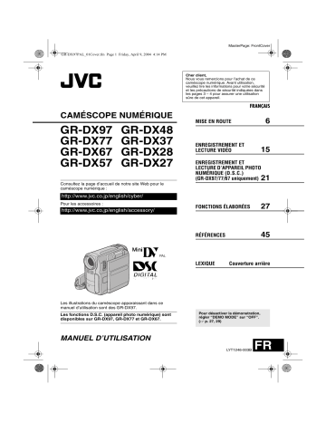 GR DX77 | GR DX37 | GR DX67 | GR DX57 | GR DX28 | GR DX48 | GR DX27 | JVC GR DX97 Manuel utilisateur | Fixfr