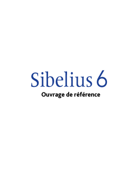 Avid Pinnacle Sibelius 6 Manuel utilisateur