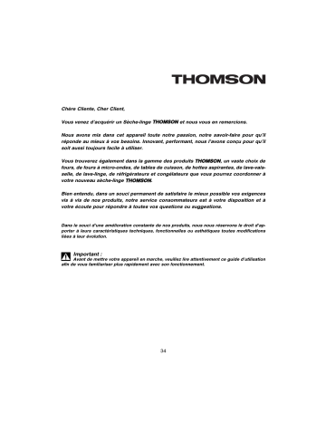 Manuel du propriétaire | Thomson TTT5101D Manuel utilisateur | Fixfr