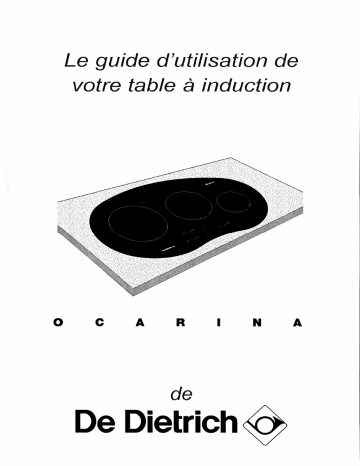 Manuel du propriétaire | De Dietrich OCARINA Manuel utilisateur | Fixfr