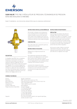 Cash Valve Type PBE-5 Régulateur de pression / économiseur de pression Manuel du propriétaire