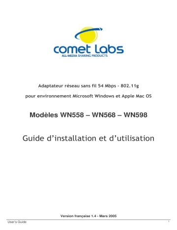 Manuel du propriétaire | Comet Labs WN598 Manuel utilisateur | Fixfr