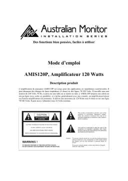 AUSTRALIAN MONITOR AMIS120P Manuel utilisateur