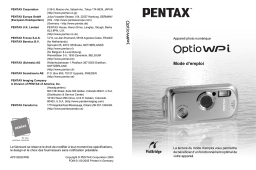 Pentax Série Optio WPi Mode d'emploi