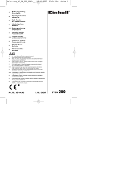 EINHELL BT-EW 200 Manuel utilisateur