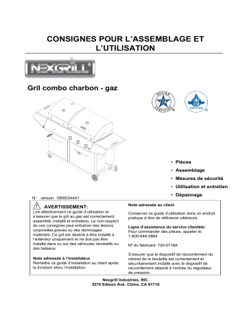 Manuel du propriétaire | Nexgrill 720-0718A Canadian Tire Manuel utilisateur | Fixfr