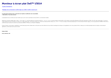 Manuel du propriétaire | Dell U3014 Manuel utilisateur | Fixfr