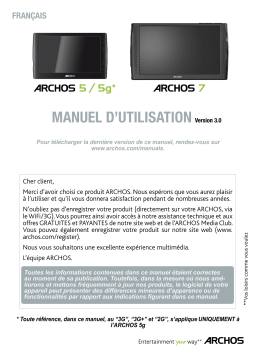 Archos 5G version 3.0 Manuel utilisateur