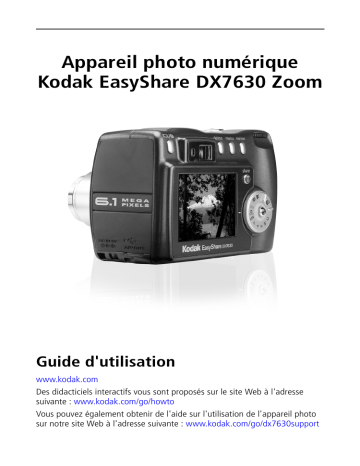 Manuel du propriétaire | Kodak DX7630 Manuel utilisateur | Fixfr