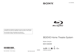 Sony BDV-E800W Manuel utilisateur