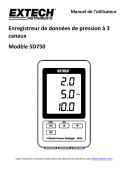 Extech Instruments SD750 3-Channel Pressure Datalogger Manuel utilisateur