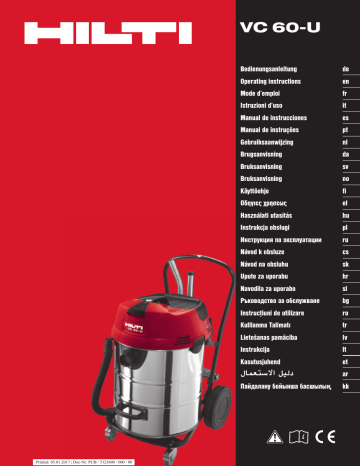 Mode d'emploi | Hilti VC 60-U Manuel utilisateur | Fixfr