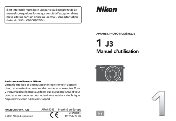 Manuel du propriétaire | Nikon 1J3 Manuel utilisateur | Fixfr