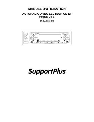 Manuel du propriétaire | SUPPORTPLUS AUTORADIO AVEC LECTEUR CD ET PRISE USB SP-CA-7052-510 Manuel utilisateur | Fixfr