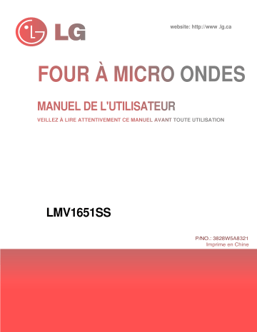 LG MV-1645FQSL Manuel du propriétaire | Fixfr