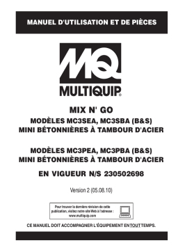 MQ Multiquip MC3-Series-Briggs-Electric-SN-230502698 Manuel utilisateur