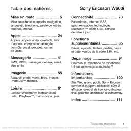 Sony Ericsson W660 Manuel utilisateur