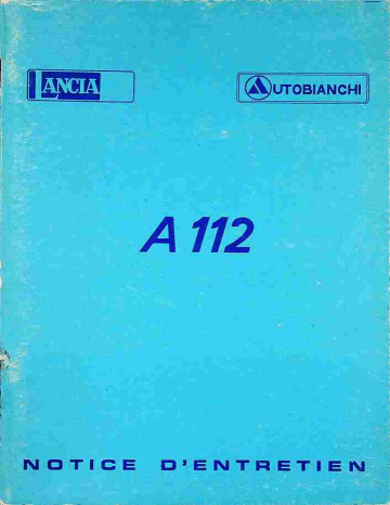 Autobianchi A112 Manuel du propriétaire | Fixfr