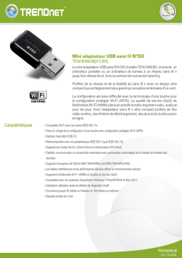 Trendnet TEW-648UB N150 Mini Wireless USB Adapter Fiche technique