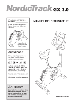 NordicTrack Gx 3.0 Manuel utilisateur