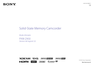 Sony PXW Z450 v2.0 Mode d'emploi | Fixfr