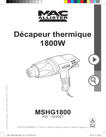 Mac Allister MSHG1800 Mode d'emploi | Fixfr