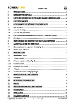 Powerplus POWX1190 Manuel utilisateur