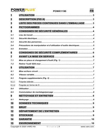 Manuel du propriétaire | Powerplus POWX1190 Manuel utilisateur | Fixfr