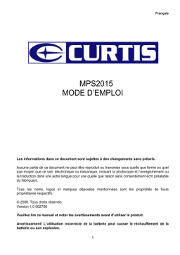 Curtis MPS 2015 Mode d'emploi