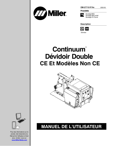 NA260614C | Manuel du propriétaire | Miller CONTINUUM DUAL WIRE FEEDER CE AND NON CE Manuel utilisateur | Fixfr