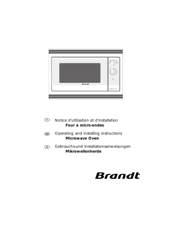 Manuel du propriétaire | Brandt MM420BE1 Manuel utilisateur | Fixfr