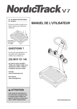 NordicTrack V7 Manuel utilisateur