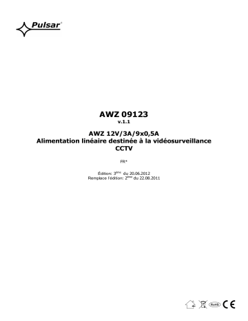 Mode d'emploi | Pulsar AWZ09123 - v1.1 Manuel utilisateur | Fixfr