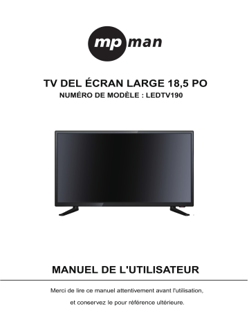 Manuel du propriétaire | MPMan TV190 Téléviseur LED Manuel utilisateur | Fixfr