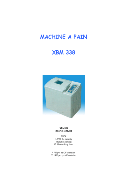 XBM 338 Manuel utilisateur